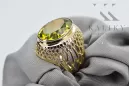 Or jaune 14 carats Péridot jaune Anneau Vintage vrc089y